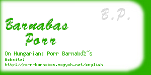 barnabas porr business card